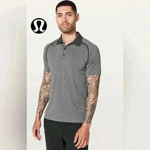 Lululemon Black & Grey Metal Vent Tech Polo Size XL